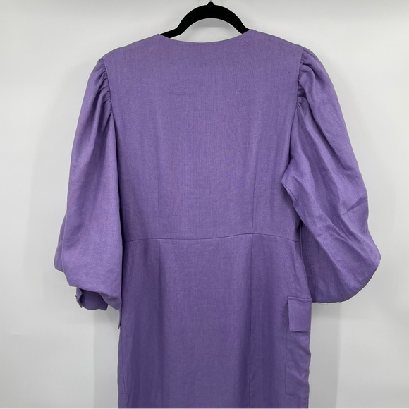 NEW! Uterque Puff Sleeve Linen Dress - Picture 11 of 16